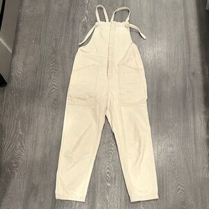 Zara Cream Overalls with Pockets